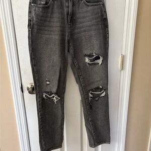 PacSun Charcoal Distressed Ankle Jeans